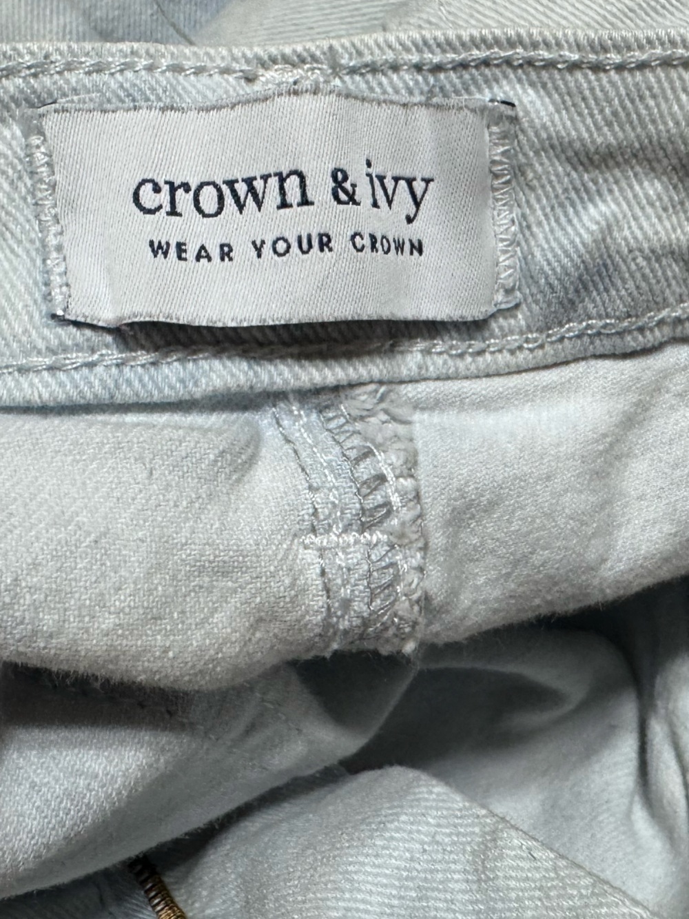 Crown & Ivy High-Rise Vintage Straight Destructed Jeans Women 20W - Picture 5 of 16